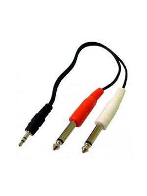 Calrad 35-476 Stereo Mini to Dual 1/4 IN Mono Y Cable