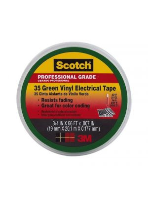 3M 35-3/4-5 Scotch Brand Vinyl Electrical Tape - GREEN 3/4 inch x 66 '