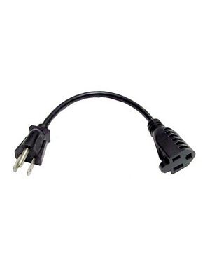 Calrad 55-788-1 3-Prong Male to Female AC Extension Cable (1FT)