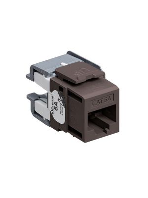 Leviton 6110G-RB6 eXtreme Cat 6A QuickPort Jack, Channel-Rated, Brown