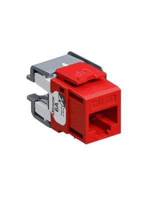 Leviton 6110G-RC6 eXtreme Cat 6A QuickPort Jack, Channel-Rated, Crimson