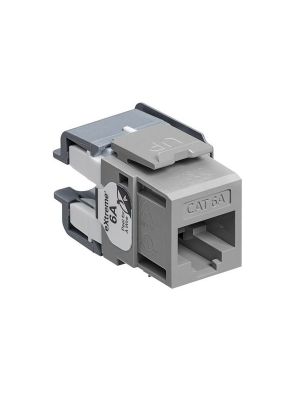 Leviton 6110G-RG6 eXtreme Cat 6A QuickPort Jack, Channel-Rated, Gray