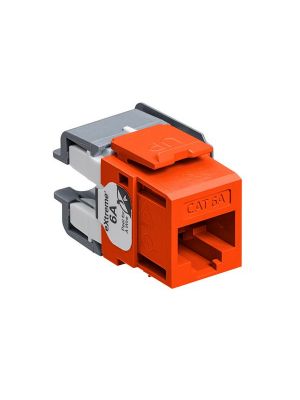 Leviton 6110G-RO6 eXtreme Cat 6A QuickPort Jack, Channel-Rated, Orange