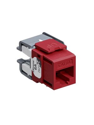 Leviton 6110G-RR6 eXtreme Cat 6A QuickPort Jack, Channel-Rated, Dark Red
