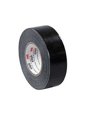 3M 6969 2 inch Heavy Duty Black Duct Tape - 60 Yard Roll