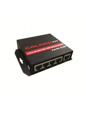 Calrad 72-204 4 Port, 60 Watt PoE 100Mb Network Switch (Plug & Play)