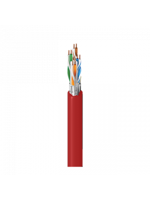 Belden 2412FS Category 6+ Enhanced Cable, 23 AWG, 4 Pair, F/UTP, CMR RED (1K REEL)