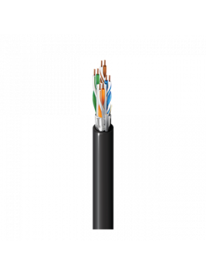 Belden 2412FS Category 6+ Enhanced Cable, 23 AWG, 4 Pair, F/UTP, CMR BLACK (1K REEL)