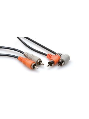 Hosa CRA-202R Dual RCA to Dual Right-angle RCA Audio Cable (6 FT)