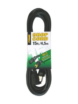 Black by Prime Wire & Cable Prime Wire & Cable EC502608 8-Foot 16/3 SJTW Indoor and Outdoor Extension Cord 