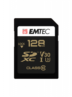 EMTEC ECMSD128GXC10SP SD UHS-I U3 V30 SpeedIN Pro 128GB SD Card