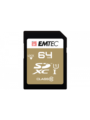 EMTEC ECMSD64GXC10GP SD UHS-I U1 Elite Gold 64GB SD Card
