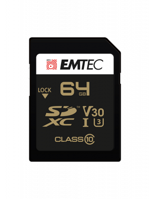 EMTEC ECMSD64GXC10SP SD UHS-I U3 V30 SpeedIN Pro 64GB SD Card