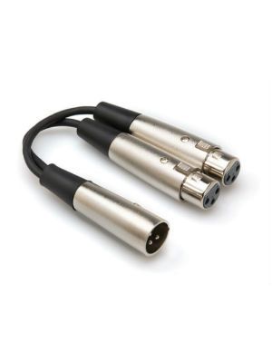 Hosa YXF-119 XLR Dual XLR Female to XLR Male Audio Y Cable (6 Inches)
