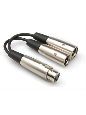 Hosa YXM-101.5 XLR Female to Dual XLR Male Audio Y Cable (18 Inches)