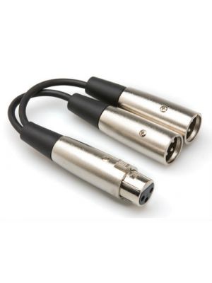 Hosa YXM-121 XLR Female to Dual XLR Male Audio Y Cable (6 Inches)