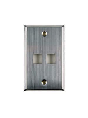 HellermannTyton FPDUAL-SS Flush Mount Faceplate 2 Port (Stainless Steel)