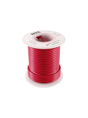 NTE Electronics WH18-02-100 18AWG Stranded Red Hook-Up Wire (100FT)