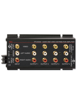 Radio Design Labs FP-AVDA4 Stereo Audio/Video Distribution Amplifier - 1x4 - RCA Jacks