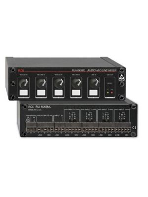 Radio Design Labs RU-MX5ML 5 Channel Mic/Line Audio Mixer with Phantom Power