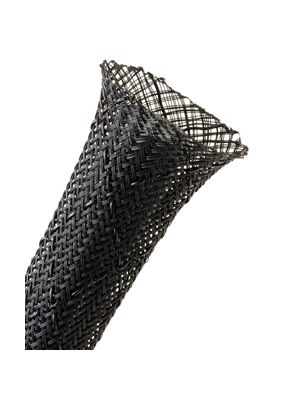 916627-7 Techflex Expandable Braided Sleeving, I.D.: 0.250, Length: 100  ft., Black