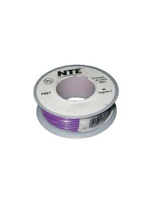 NTE Electronics WH20-07-25 20AWG Stranded Violet Hook-Up Wire (25FT)