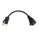 Calrad 55-788 3-Prong Male to Female AC Extension Cable (6 IN)
