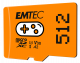 EMTEC ECMSDM512GXCU3G microSD UHS-I U3 V30 A1/A2 Gaming 512GB microSD Card (Orange)