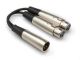 Hosa YXF-119 XLR Dual XLR Female to XLR Male Audio Y Cable (6 Inches)