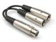 Hosa YXM-101.5 XLR Female to Dual XLR Male Audio Y Cable (18 Inches)