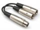 Hosa YXM-121 XLR Female to Dual XLR Male Audio Y Cable (6 Inches)