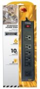 Prime Wire PB801120 6-Outlet Metal Power Strip (10 Foot Cord) - Black