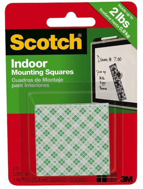 Scotch Mounting Squares Removable Foam 16 Squares 1 in. x 1 in 3 Pack