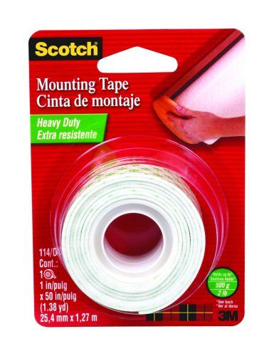 4-PACK 3M Scotch Heavy Duty Mounting Tape 1-Inch by 50-Inch 
